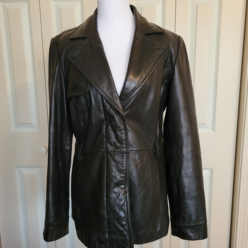 Worthington Women's Black 100% Nappa Leather Jacket Size Small